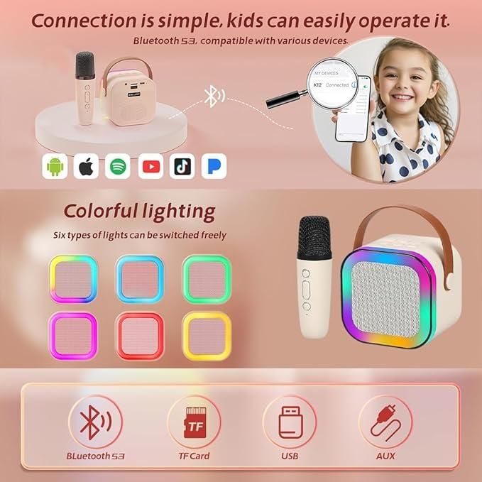 Bluetooth Karaoke Speaker with Microphone for Parties Fun